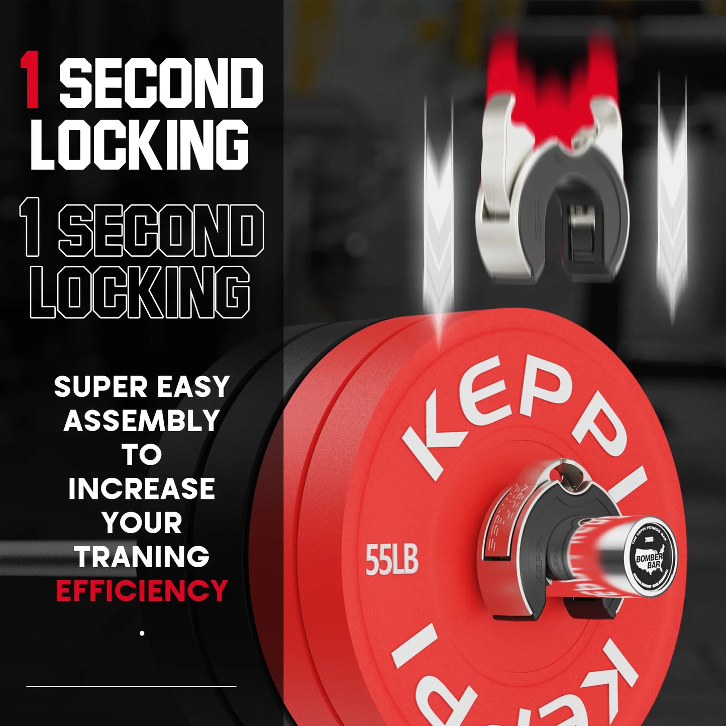 Keppi fitness best barbell clips with 1 second locking