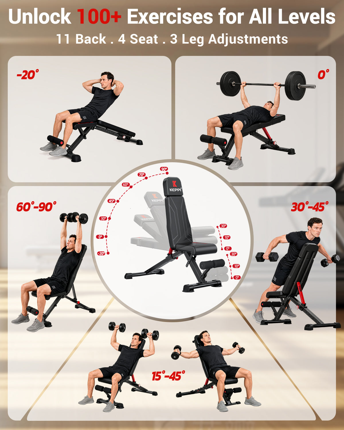 Keppi Adjustable Weight Bench 500