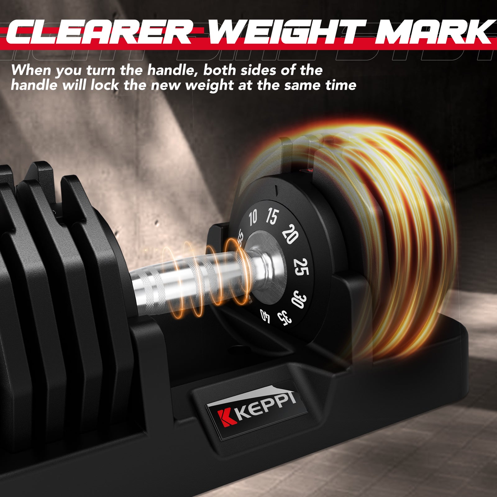 Keppi Adjustable Dumbbells Set - from 10 to 55LB