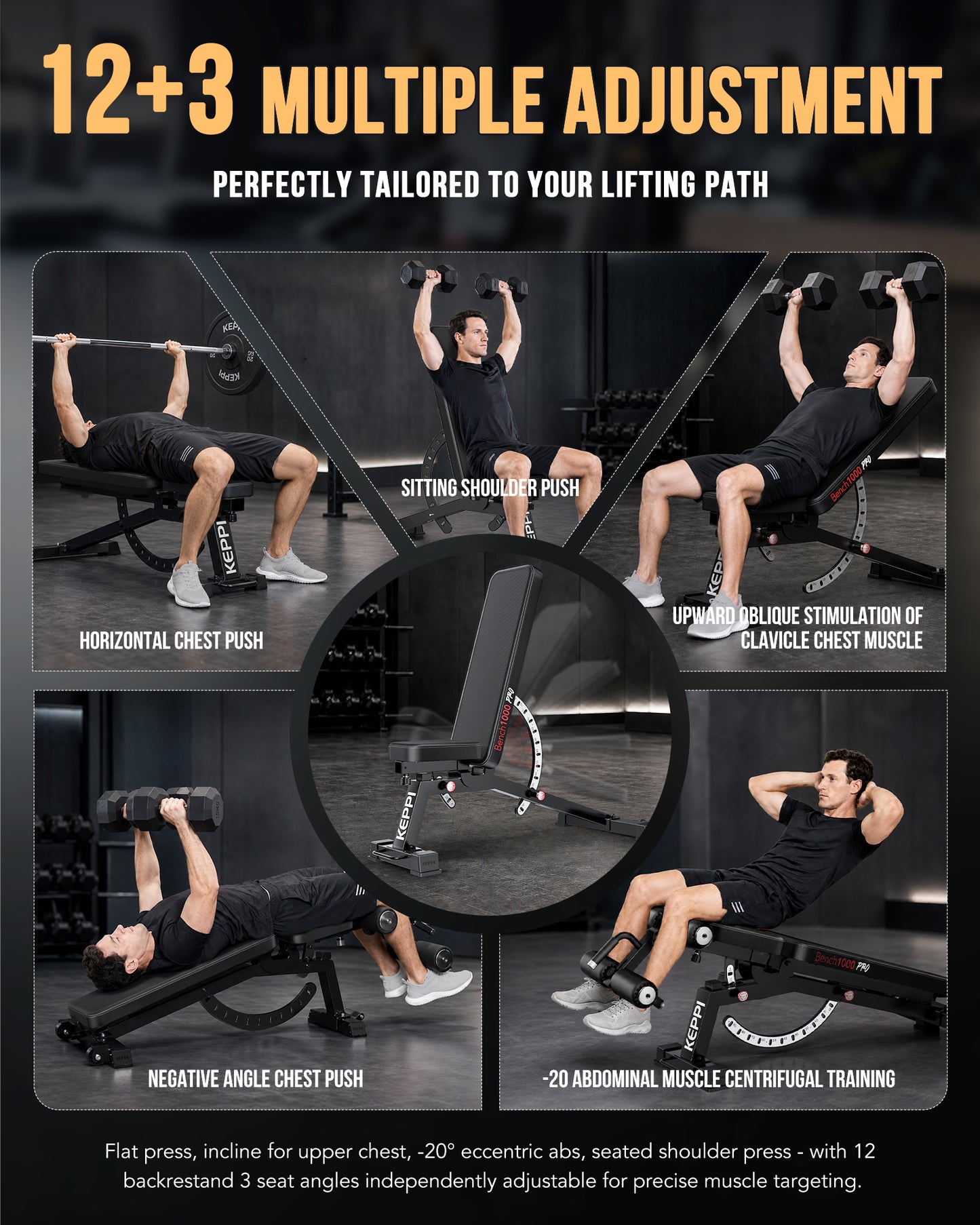 Keppi Adjustable Weight Bench 1000 Pro