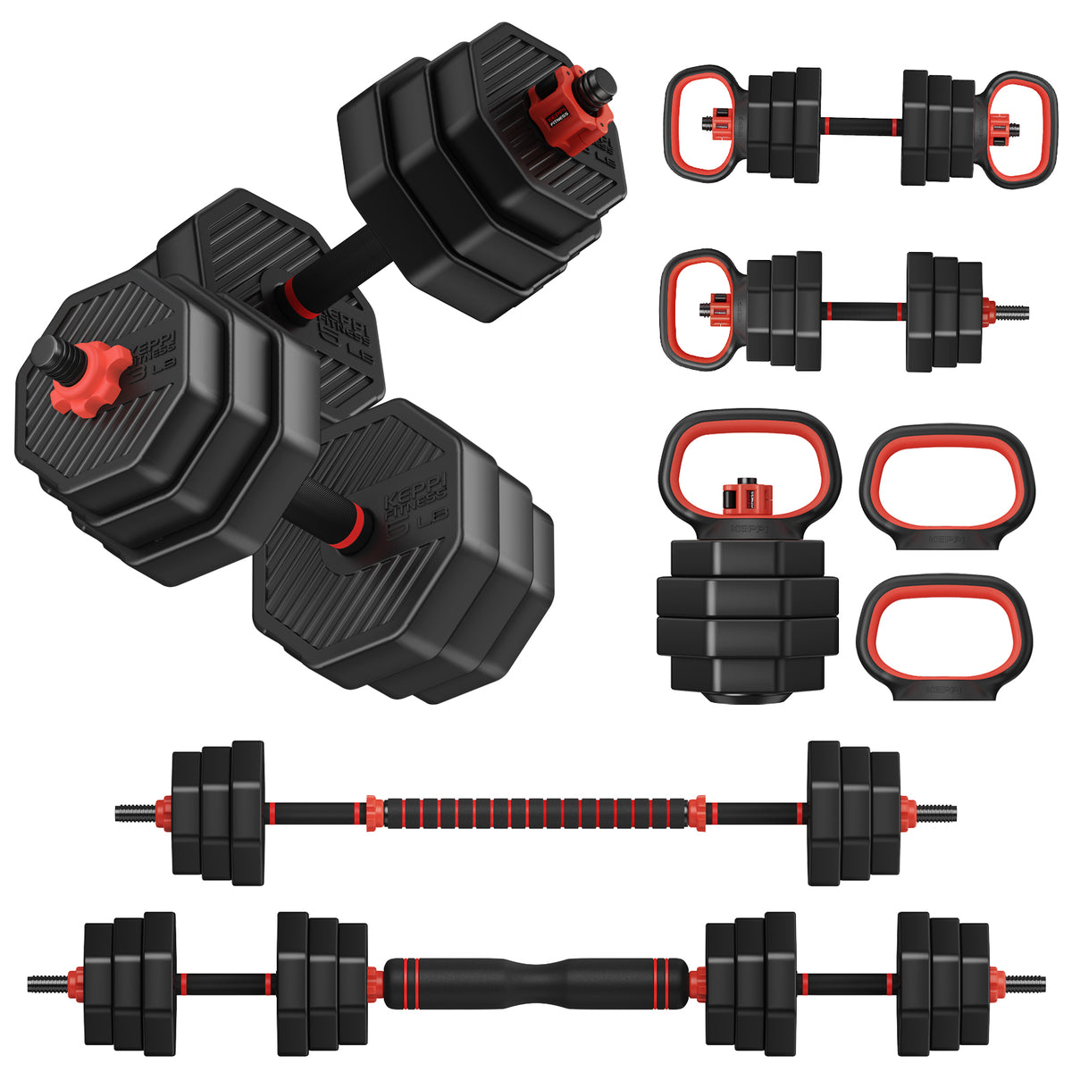 Detachable Weight Plates With Connector Bar KeppiFitness Adjustable ...