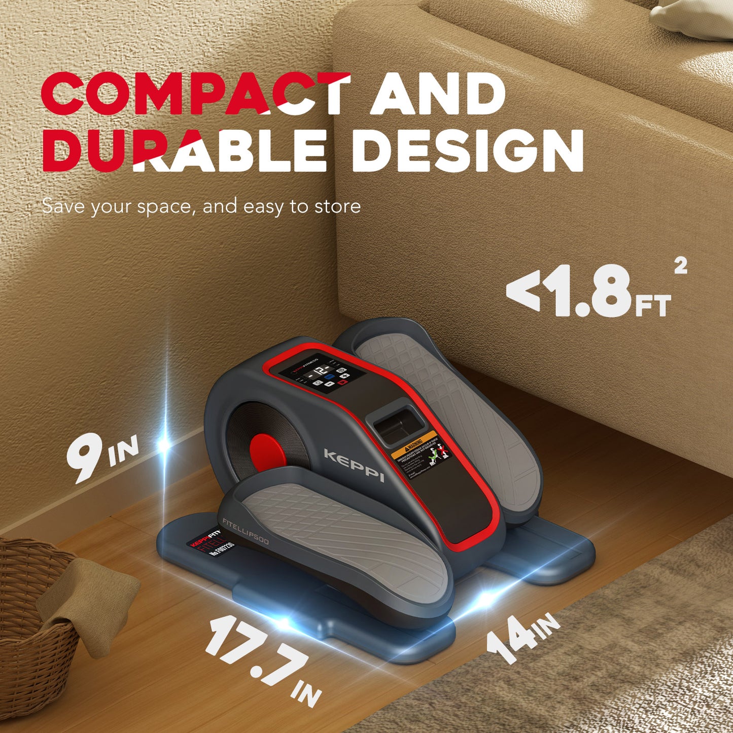 Keppi Under Desk Elliptical Machine FITELLIP500