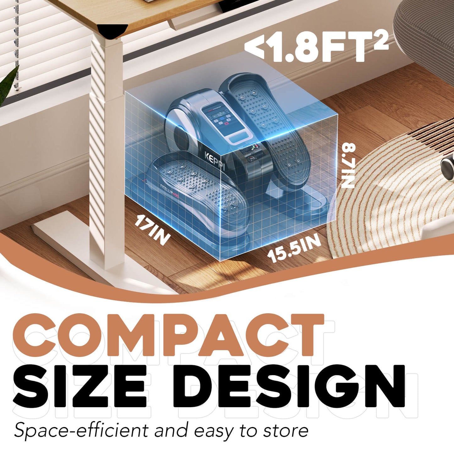 Keppi Under Desk Elliptical Machine FITELLIP400