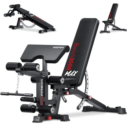 Keppi 1200 lb adjustable weight bench 3000 max for home gym fitness