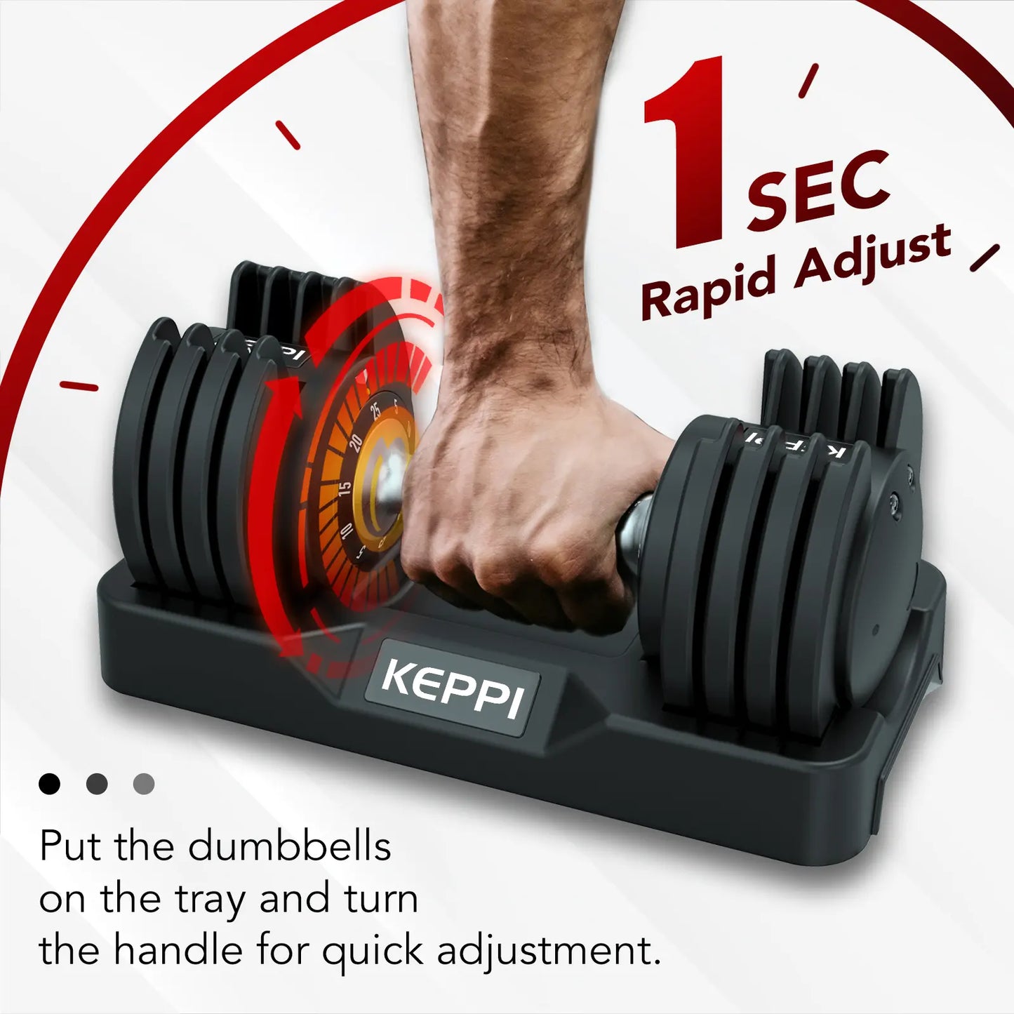 Strength Training Equipment - Adjustable 5-25LB Dumbbells Set