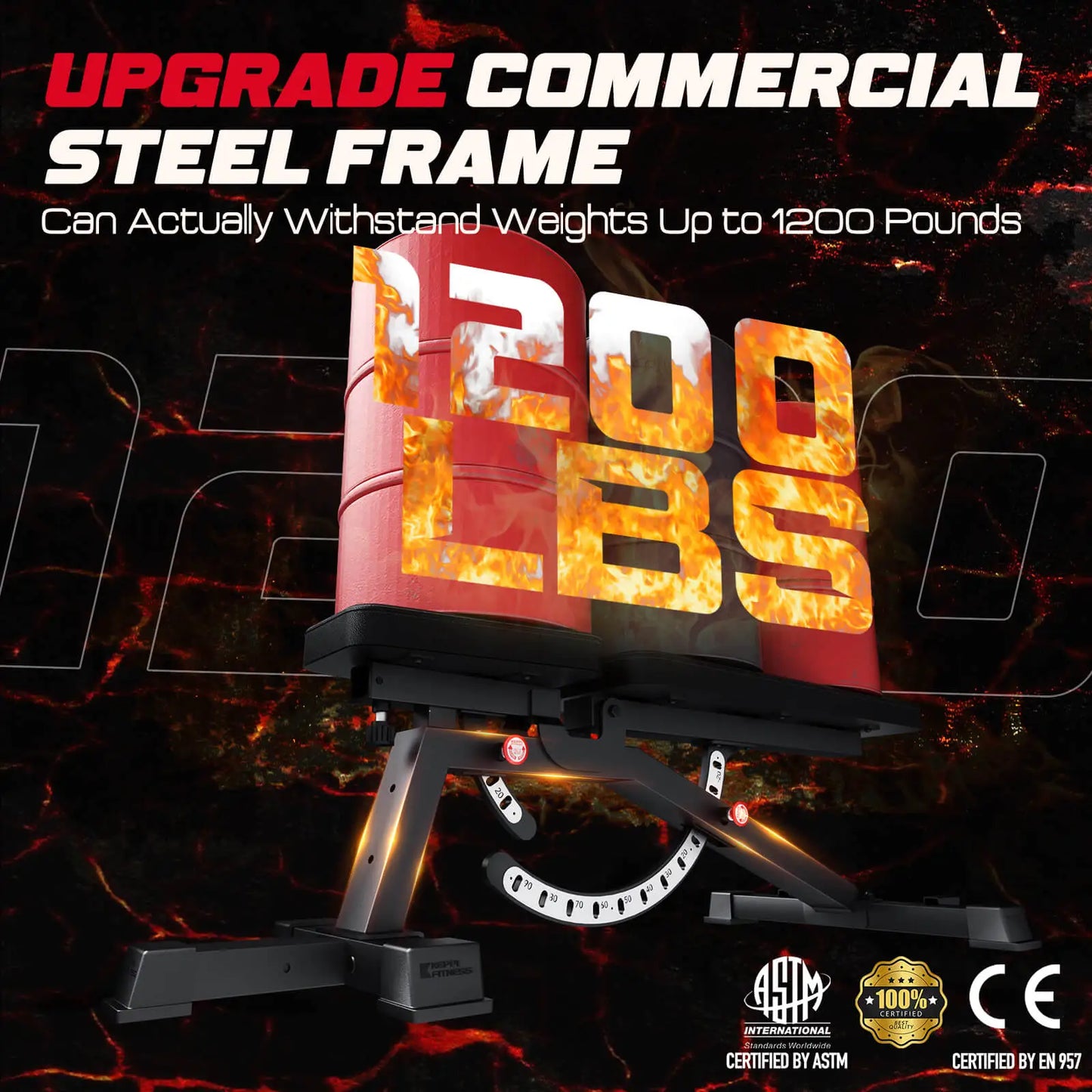 Keppi 3000 max adjustable weight bench with upgrade commercial steel frame
