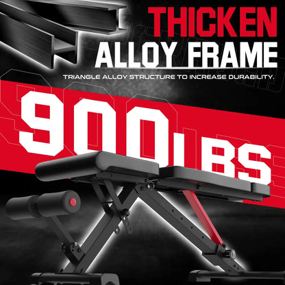 Keppi 900lb adjustable weight bench with thicken alloy structure