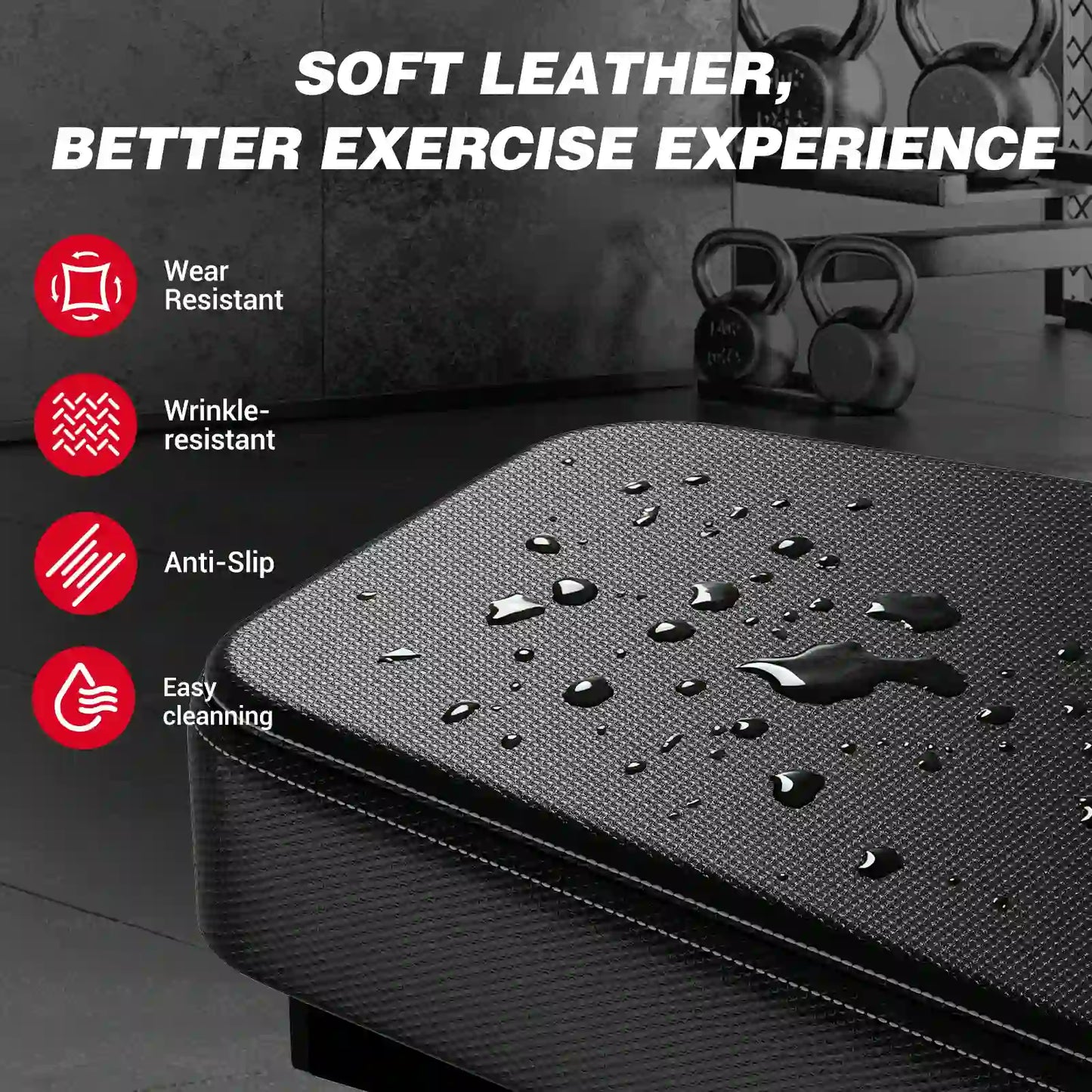 Keppi adjustable weight bench with soft leather