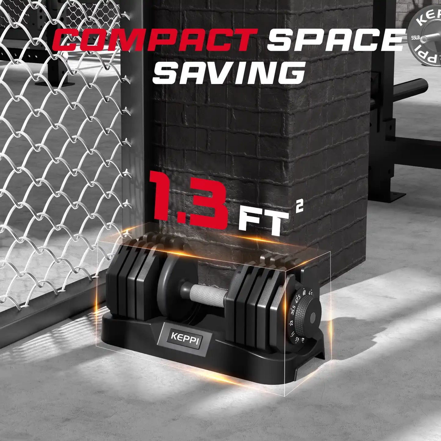 Keppi dba60 adjustable weight dumbbells with compact space saving