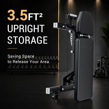 Keppi fitness adjustable weight bench 6000 with 3.5 ft2 upright storage