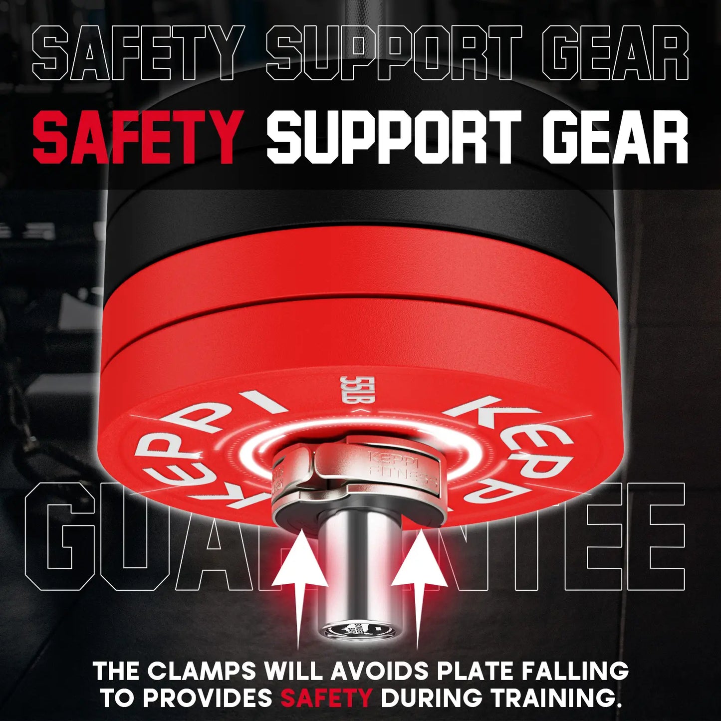 Keppi fitness barbell clips with safety support gear