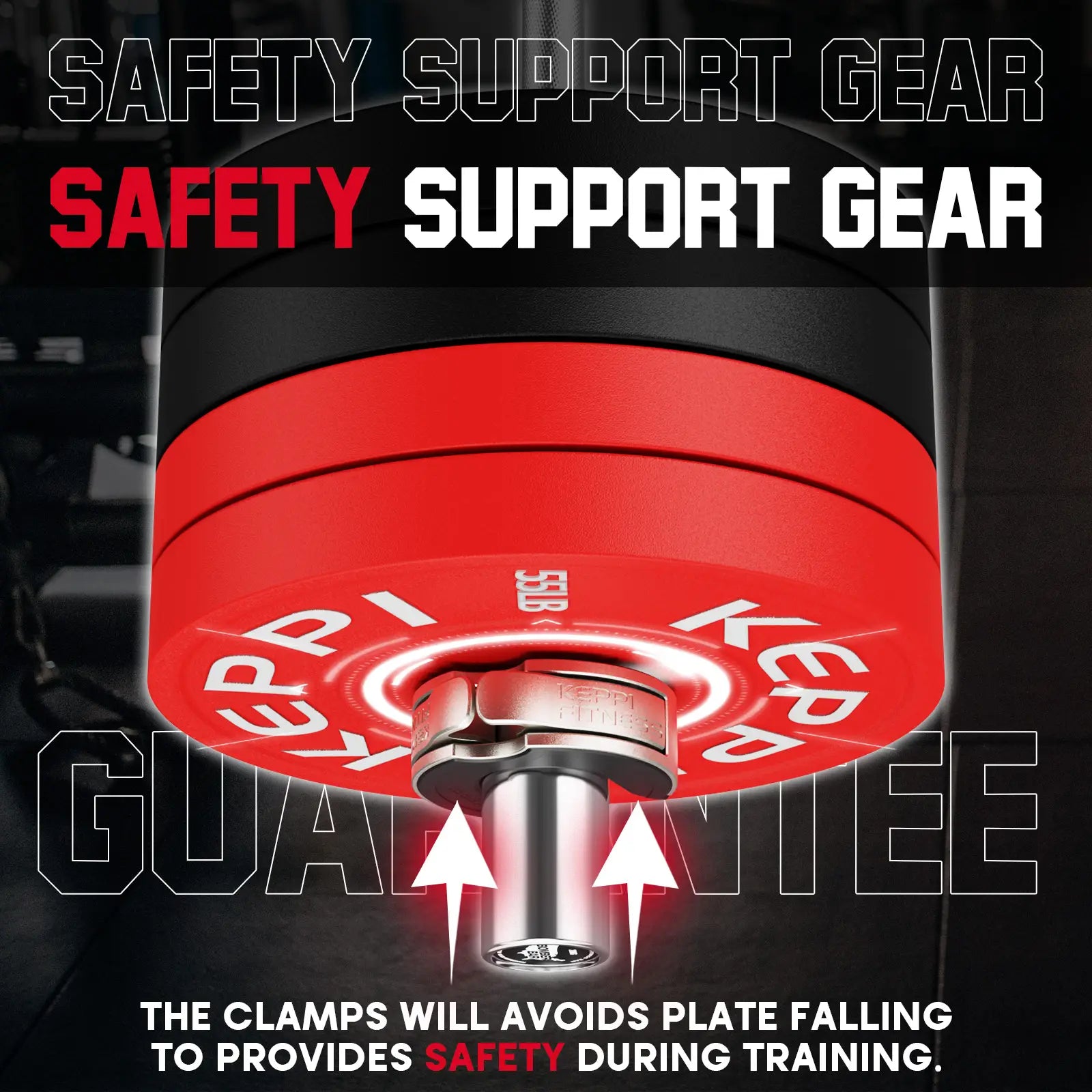 Keppi fitness barbell clips with safety support gear