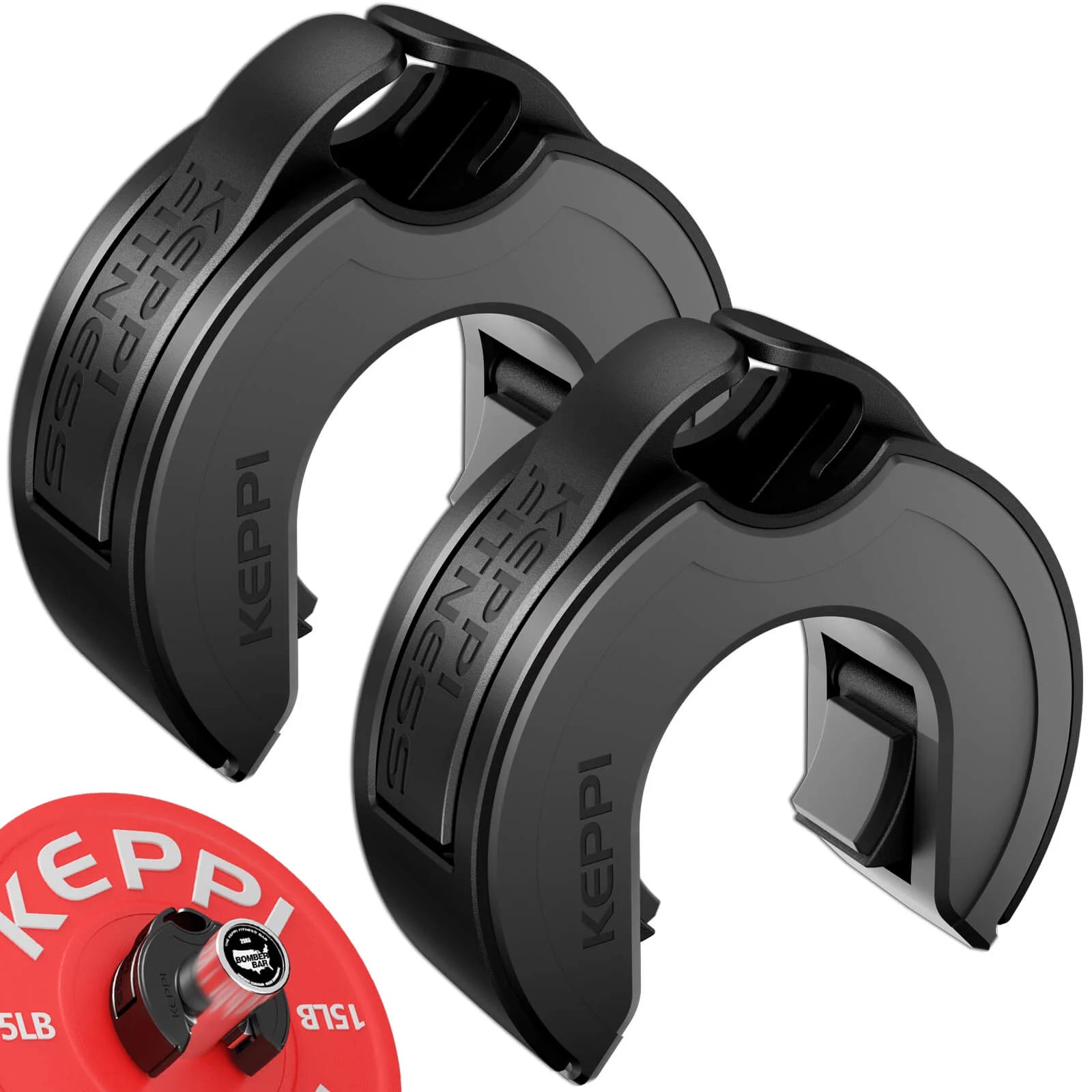 Keppi fitness black barbell clips for workout training