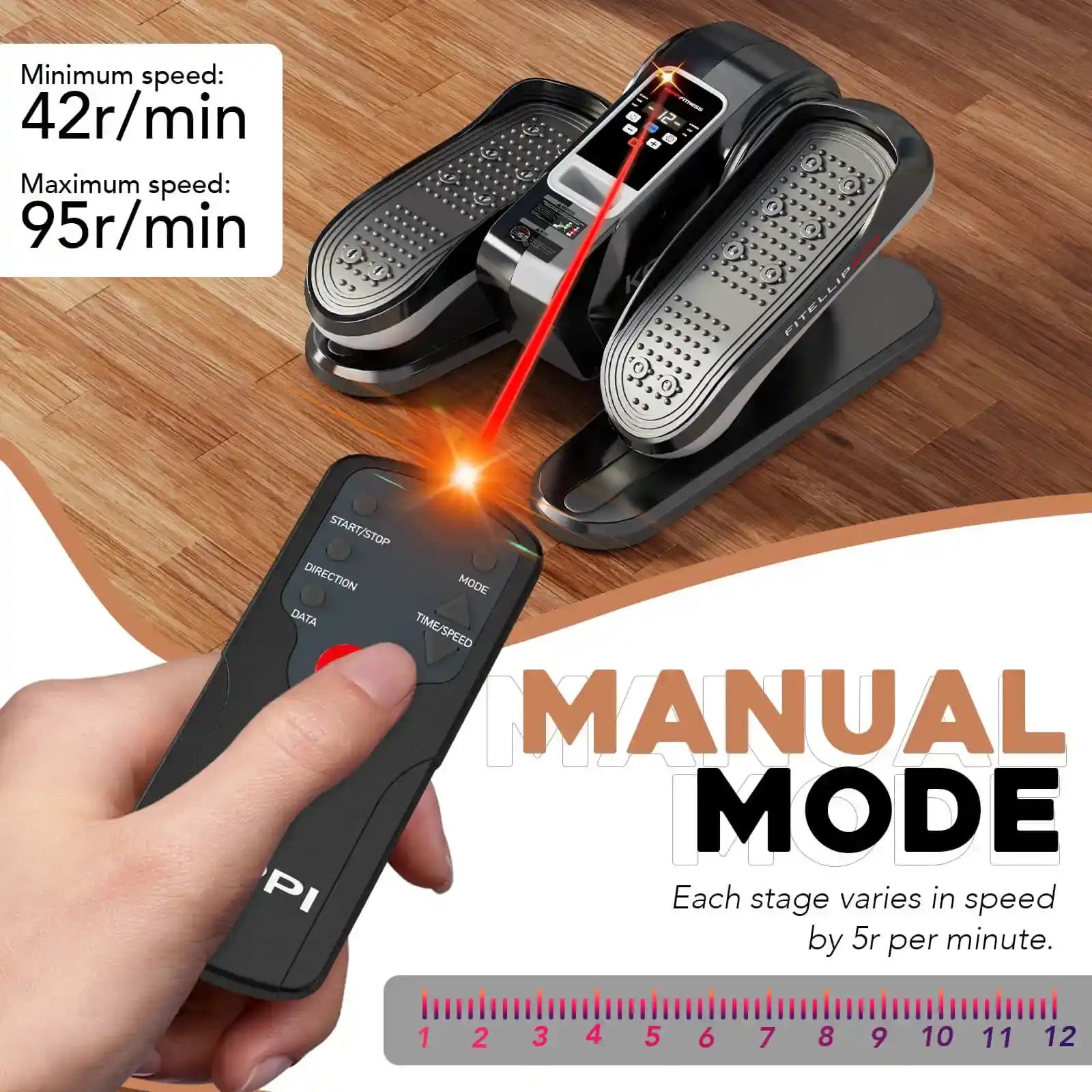 Keppi fitness elliptical under desk machine with manual mode