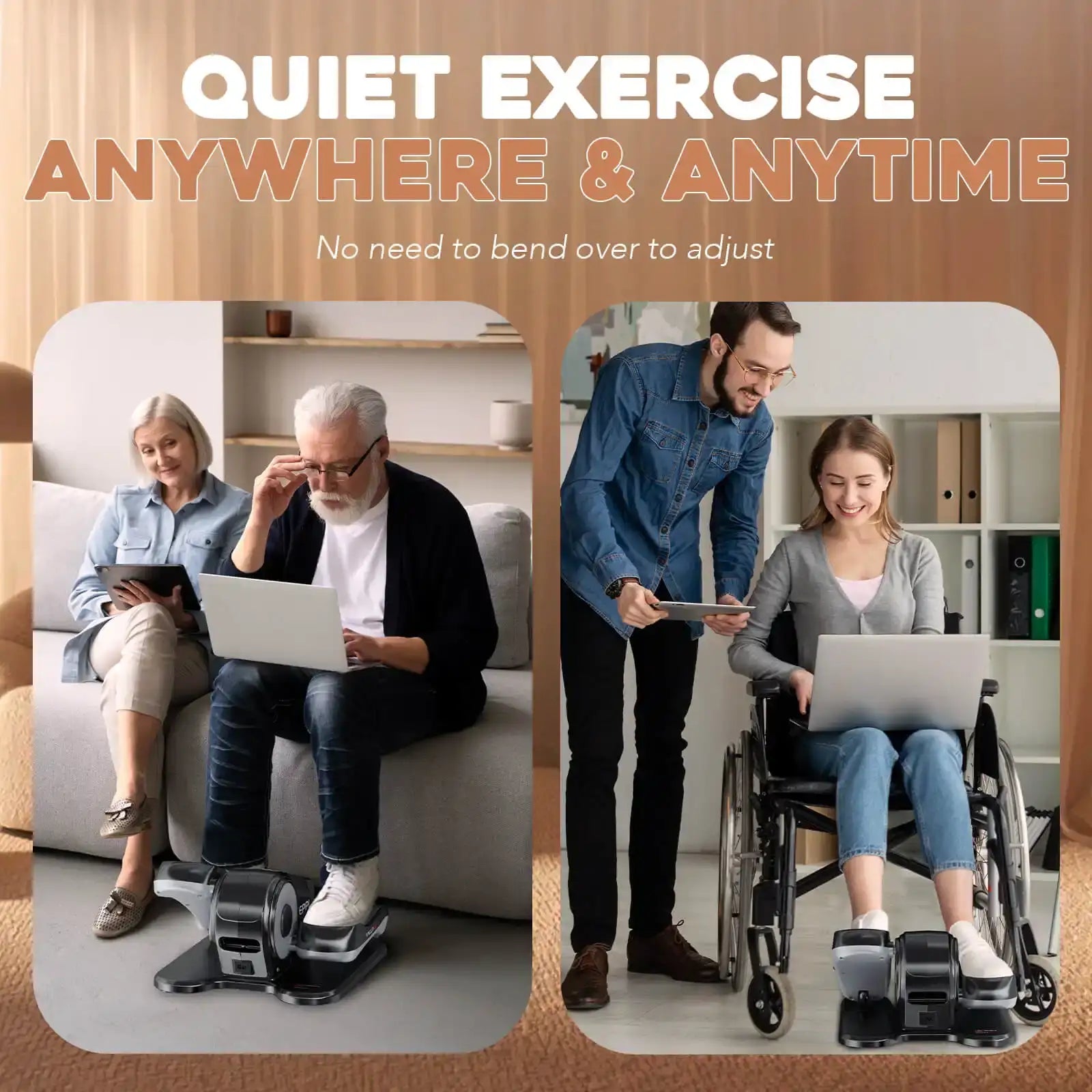 Keppi fitness elliptical under desk machine with quiet exercise