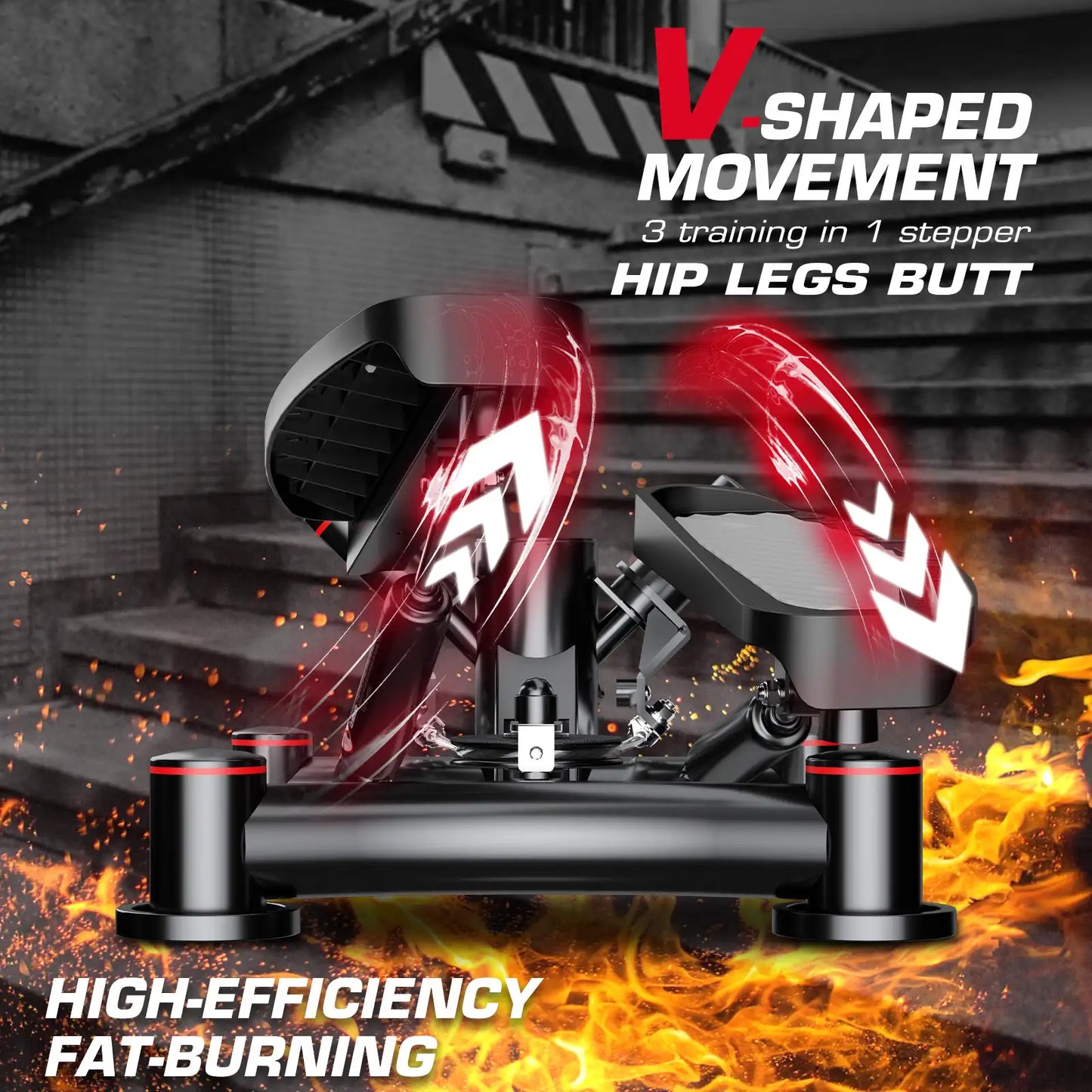 Keppi fitness home stair stepper with v shaped movement