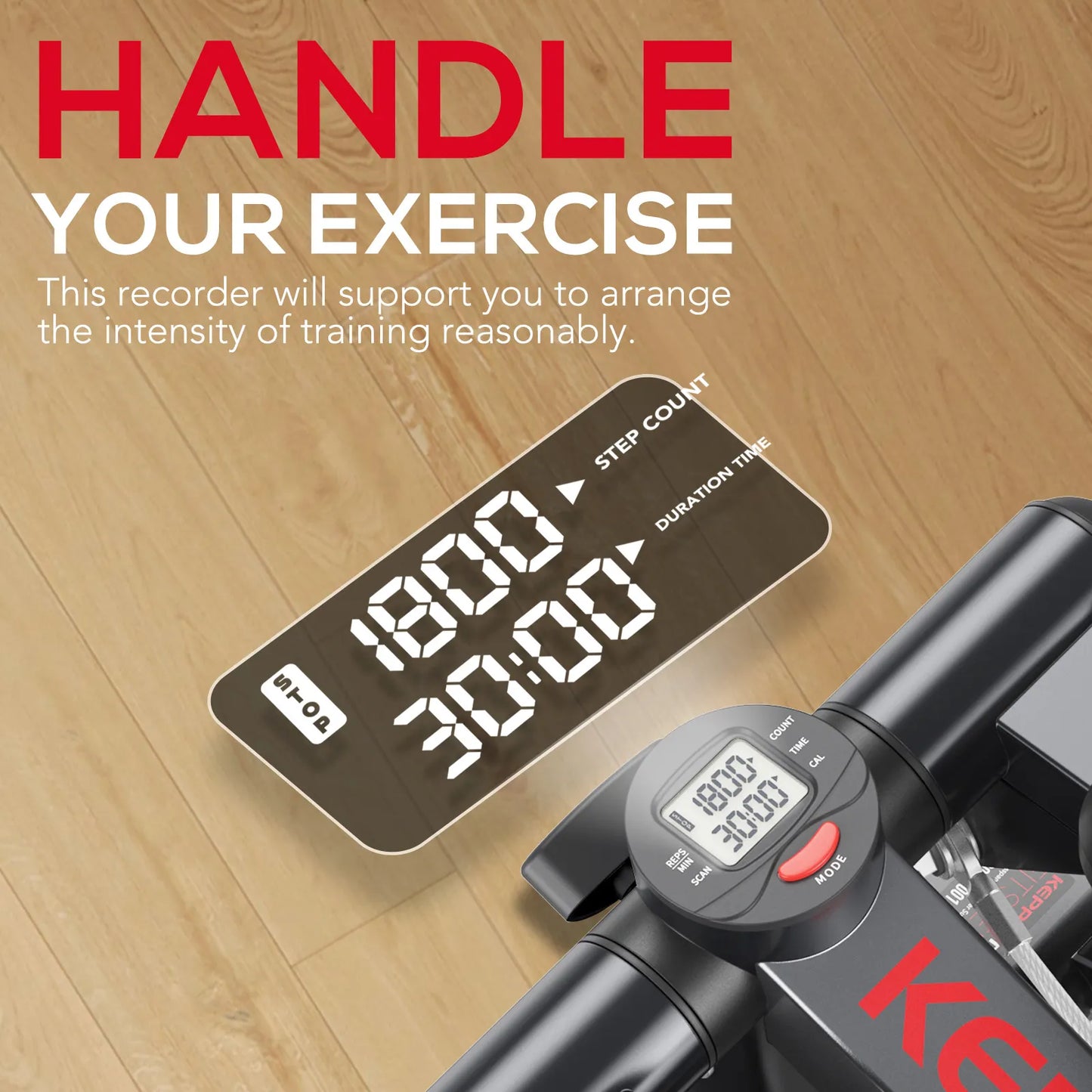 Keppi fitness mini stair stepper machine with recorder