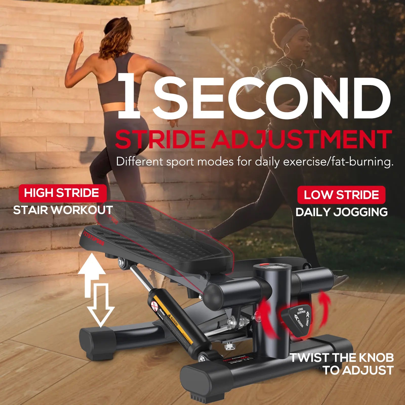 Keppi fitness mini stair stepper with 1 second stride adjustment