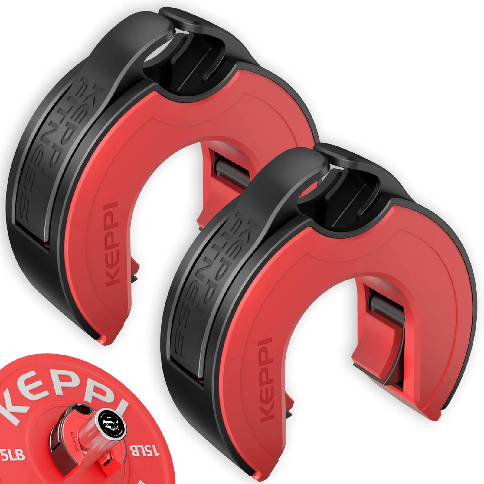 Keppi fitness red barbell clips for training