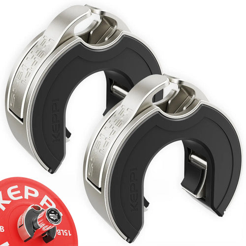 Keppi fitness silvery barbell clips for home gym