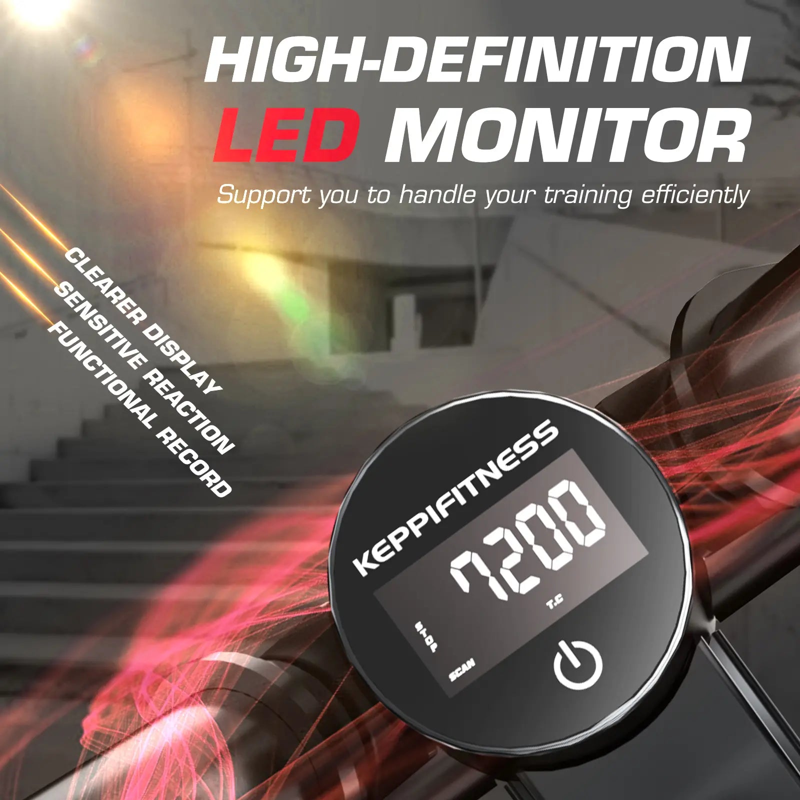 Keppi fitness stair stepper with high definition LED monitor
