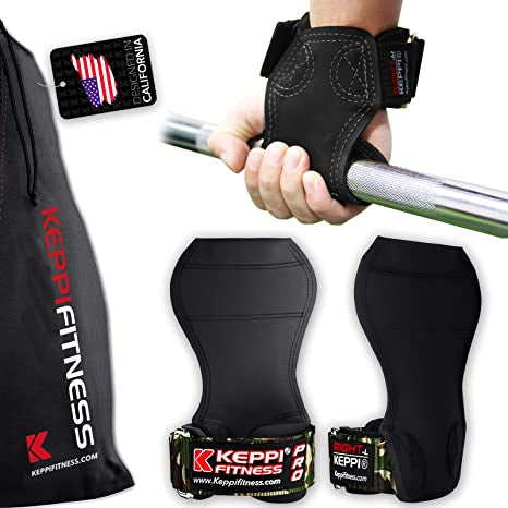 Keppi weight lifting grips with white line